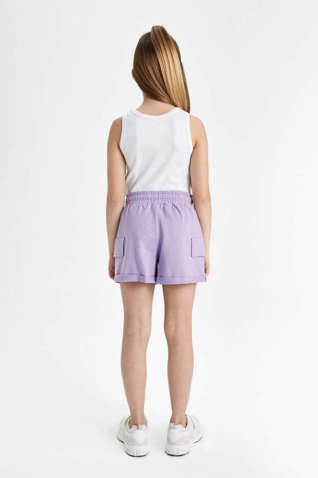 Kız Çocuk Beli Lastikli Basic Düz Şort B5377A824HS - 6