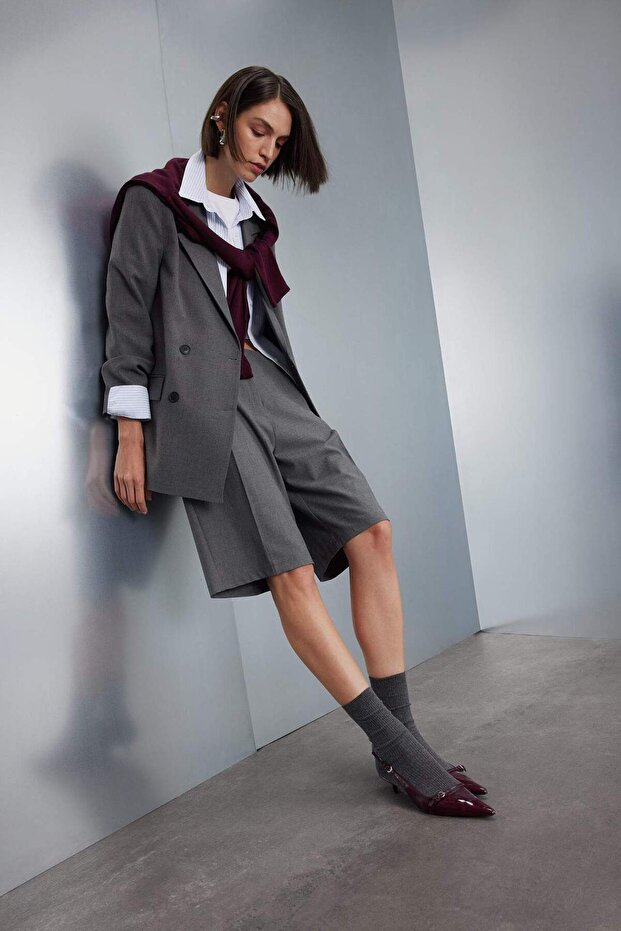 Yüksek Bel Bermuda Şort C4547AX24SM - 1