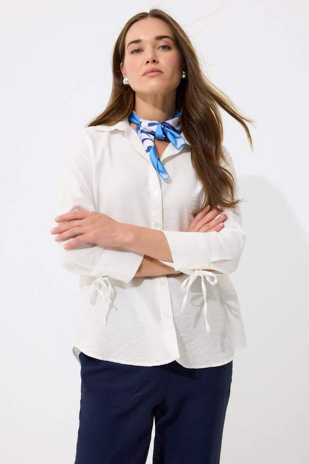 Regular Fit Basic Düz Uzun Kollu Gömlek C3819AX24SM - 4