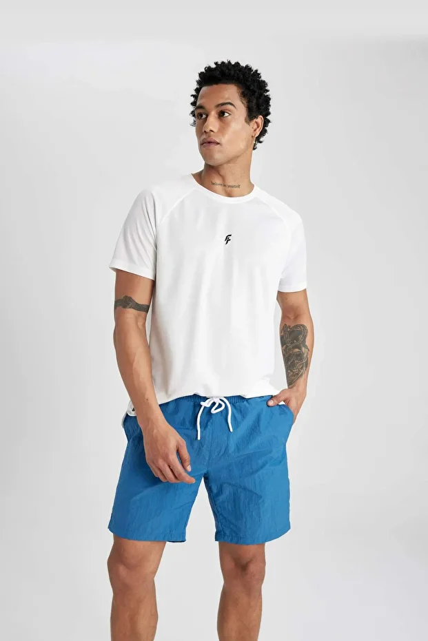 DeFactoFit Regular Fit Baskılı Kısa Boy Sporcu Deniz Şortu B5991AX24HS - 3