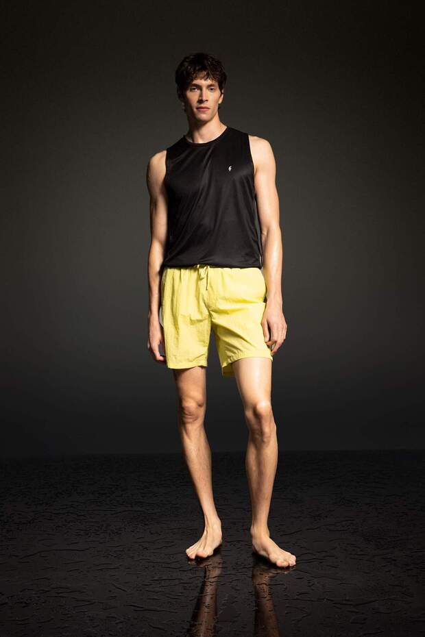 DeFactoFit Regular Fit Baskılı Kısa Boy Sporcu Deniz Şortu B5991AX24HS - 1