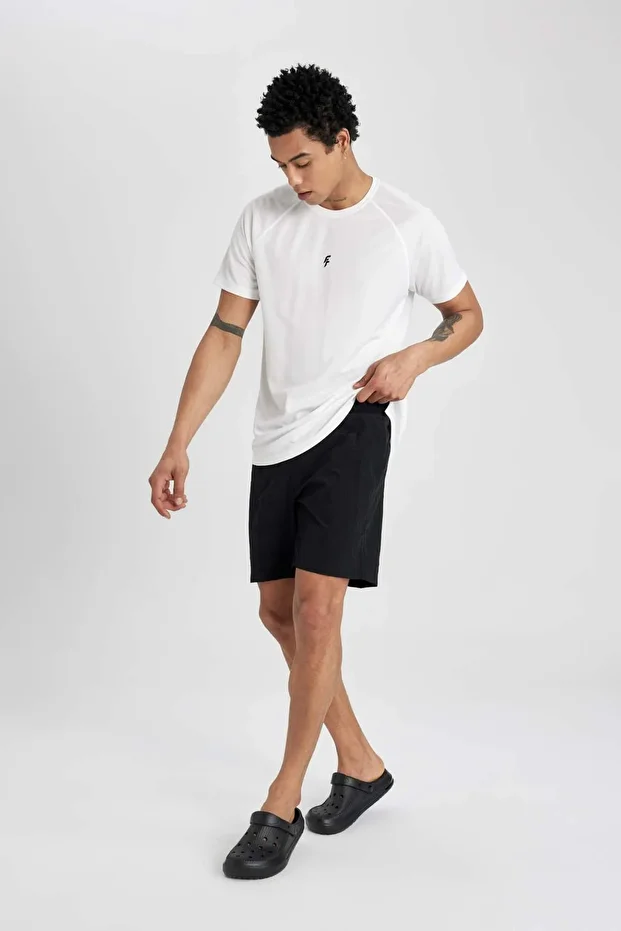 DeFactoFit Regular Fit Baskılı Kısa Boy Sporcu Deniz Şortu B5991AX24HS - 1