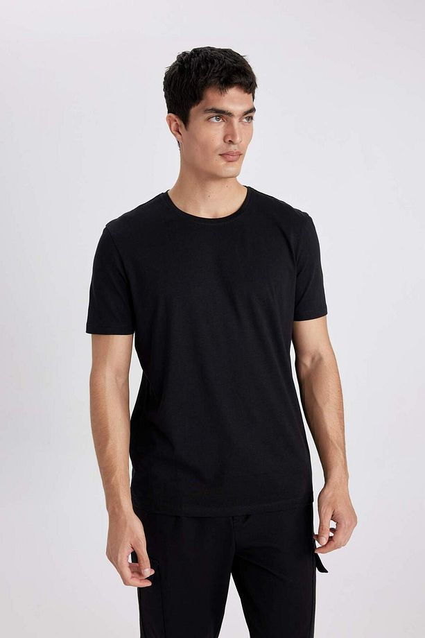 Regular Fit Bisiklet Yaka Kısa Kollu Basic Düz Tişört T5014AZ24SP - 1