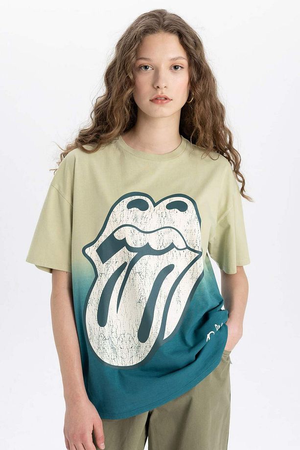 Rolling Stones Oversize Geniş Kalıp Bisiklet Yaka Kısa Kollu Tişört C3770AX24SM - 1