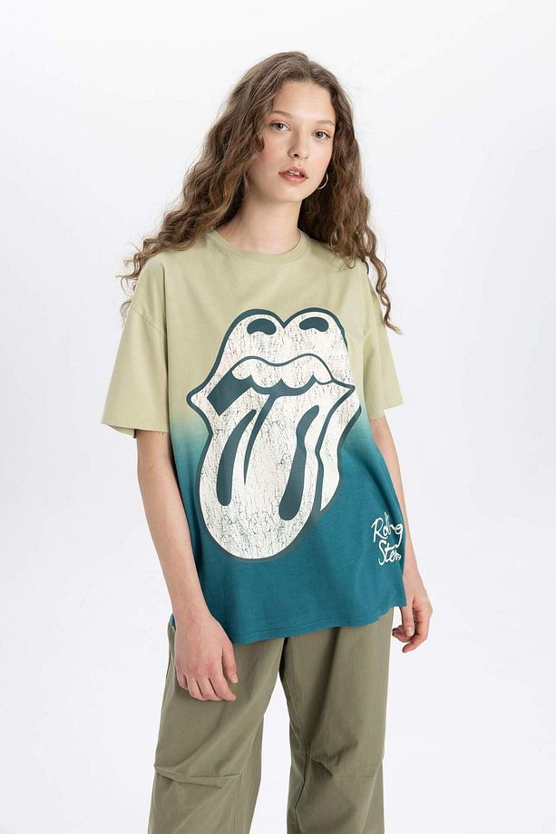 Rolling Stones Oversize Geniş Kalıp Bisiklet Yaka Kısa Kollu Tişört C3770AX24SM - 3