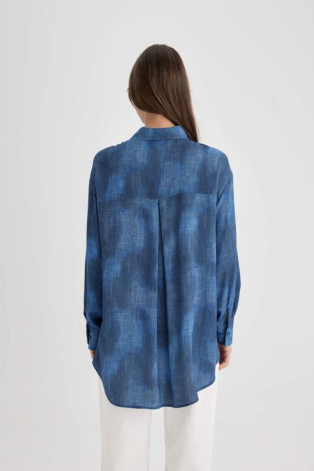 Relax Fit Desenli Uzun Kollu Gömlek Tunik C3983AX24SP - 6