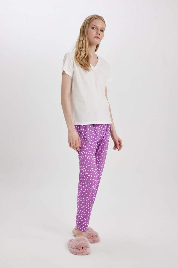 Regular Fit Casual Kalp Desenli Pijama Altı-Fall in Love B6196AX24SP - 2