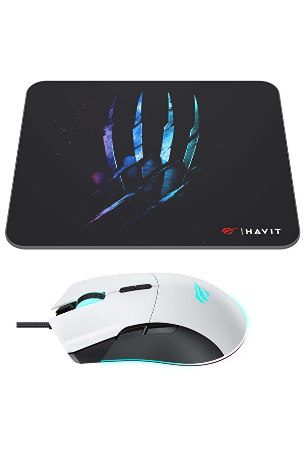 Gamenote MS1037CM Rgb Ledli Makrolu 7200Dpi Gaming Oyuncu Mouse + Mouse Pad - Beyaz - 5