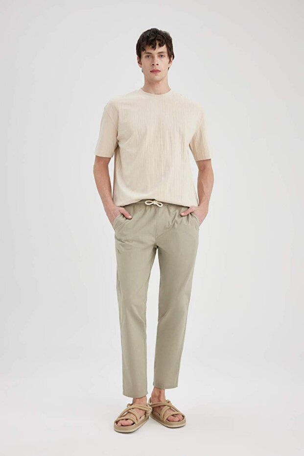 Oversize Geniş Kalıp Bisiklet Yaka Kısa Kollu Tişört C3689AX24SP - 2