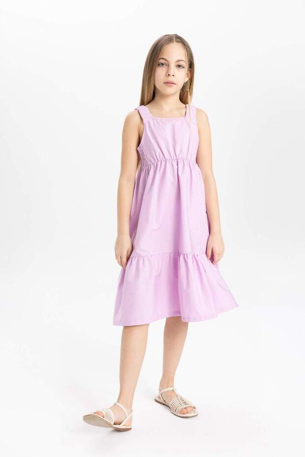 Kız Çocuk Poplin Askılı Elbise B4476A824SM - 5
