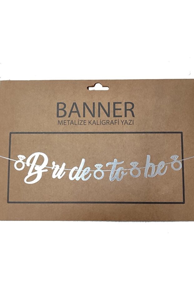 Silver Silver Gray Bride to Be Calligraphy Banner – Glittering Lettering Banner for Bachelorette Party