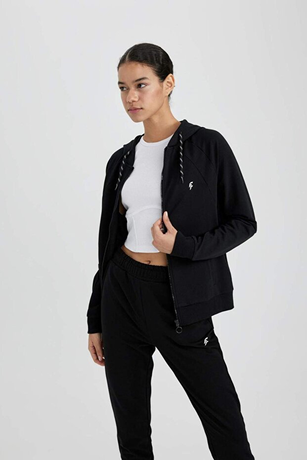 DeFactoFit Regular Fit Kapüşonlu Sporcu Fermuarlı Sweatshirt B4660AX24SP - 5