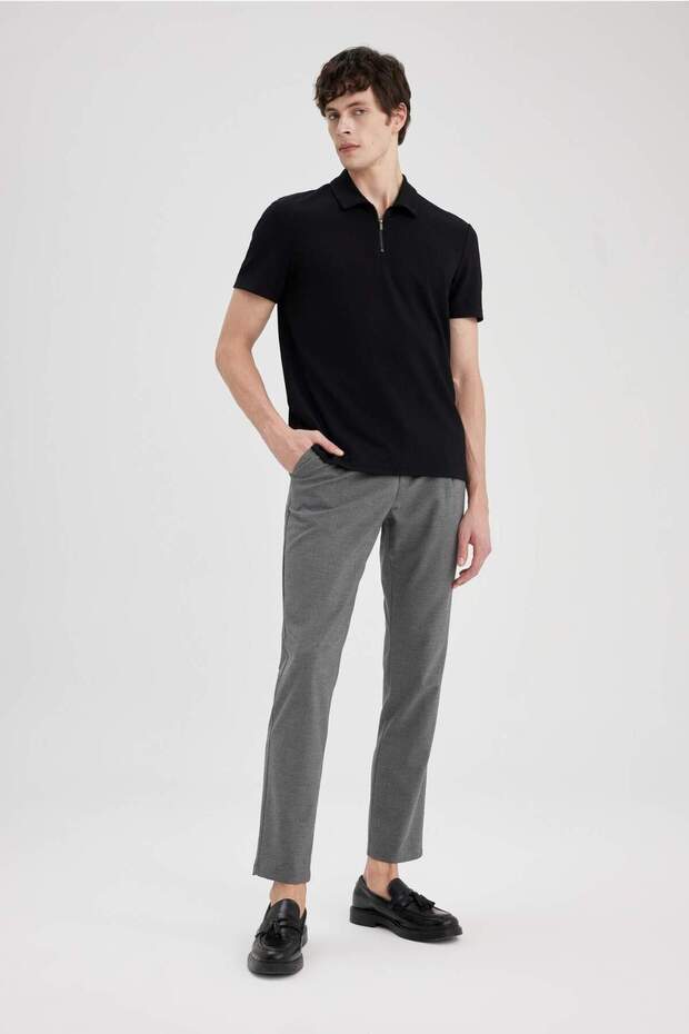 Yazlık Kumaş Pileli Pantolon Tailored Regular Fit Normal Kesim Basic Düz Cepli Düz Paça A7273AX24SP - 2