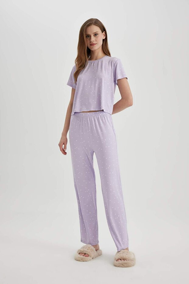 Fall in Love Regular Fit Kısa Kollu Softshell Pijama Takımı B6184AX24SP - 2