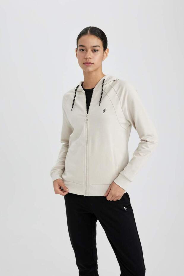 DeFactoFit Regular Fit Kapüşonlu Sporcu Fermuarlı Sweatshirt B4660AX24SP - 4