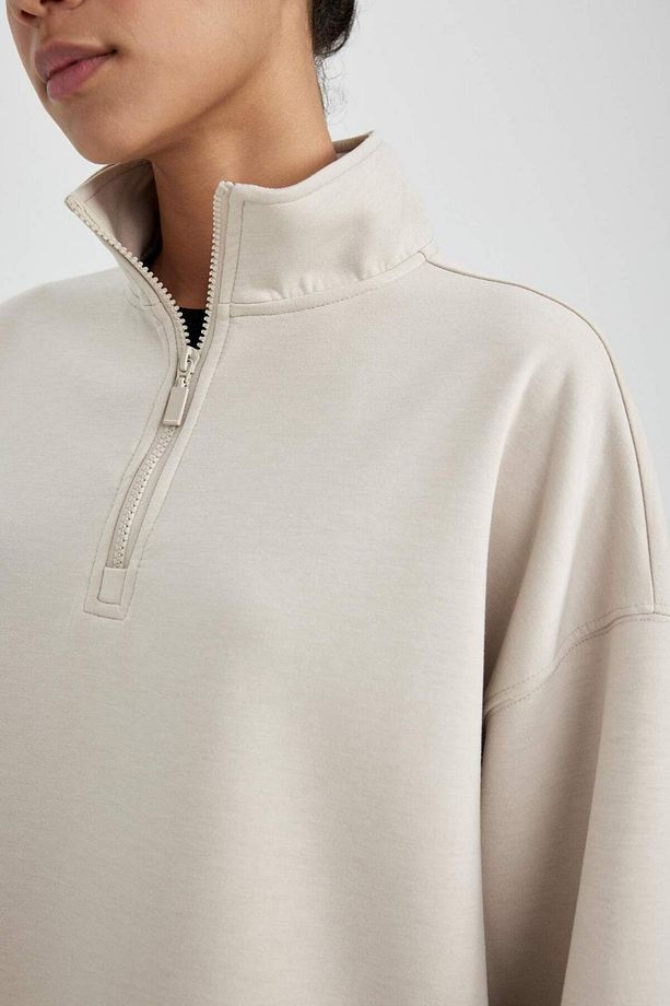 DeFactoFit Oversize Geniş Kalıp Dik Yaka Sporcu Sweatshirt B7756AX24SP - 7
