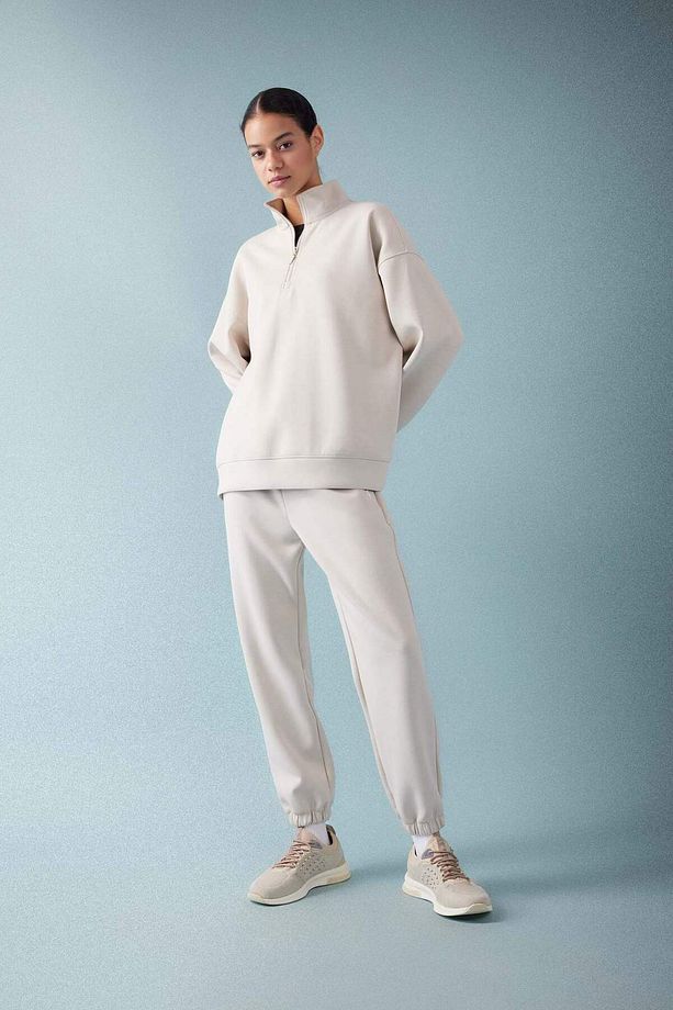 DeFactoFit Oversize Geniş Kalıp Dik Yaka Sporcu Sweatshirt B7756AX24SP - 2