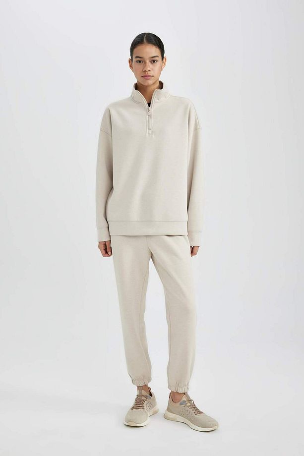 DeFactoFit Oversize Geniş Kalıp Dik Yaka Sporcu Sweatshirt B7756AX24SP - 6