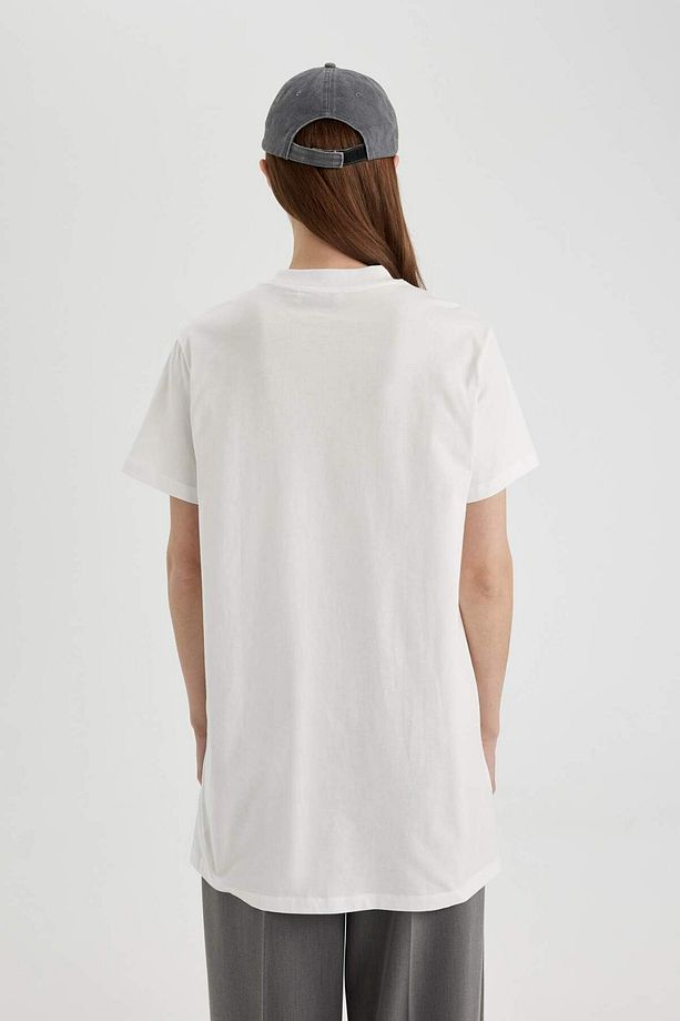 Regular Fit Bisiklet Yaka Basic Düz Kısa Kollu Siyah Tunik Tişört A8351AX24SP - 6