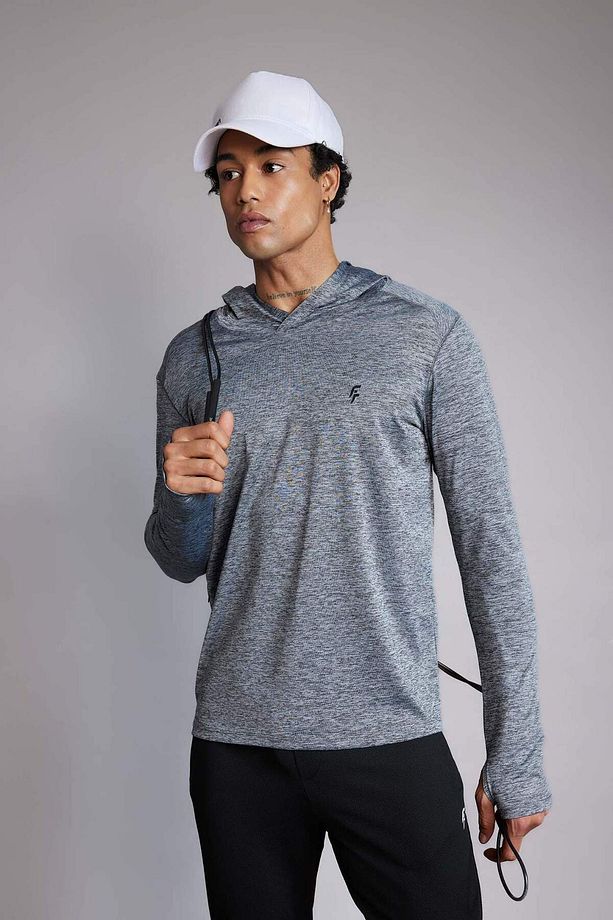 DeFactoFit Slim Fit Dar Kesim Kapüşonlu Sporcu Sweatshirt B4592AX24SP - 3