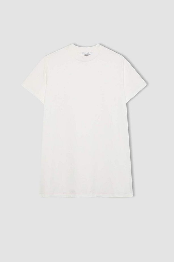 Regular Fit Bisiklet Yaka Basic Düz Kısa Kollu Siyah Tunik Tişört A8351AX24SP - 7