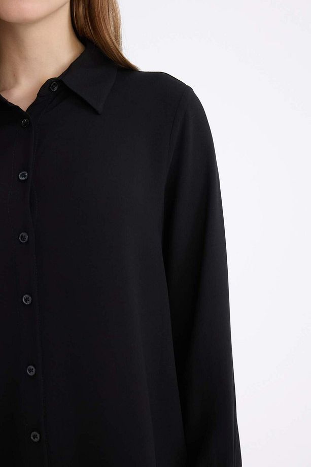 Regular Fit Basic Düz Uzun Kollu Gömlek Tunik Z3538AZ24SP - 6