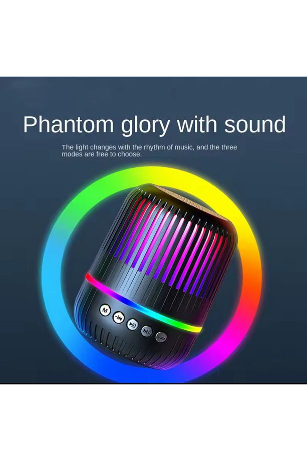 GTS-2150 Siyah Kablosuz Taşınabilir RGB Işıklı Bluetooth Hoparlör Speaker - 4