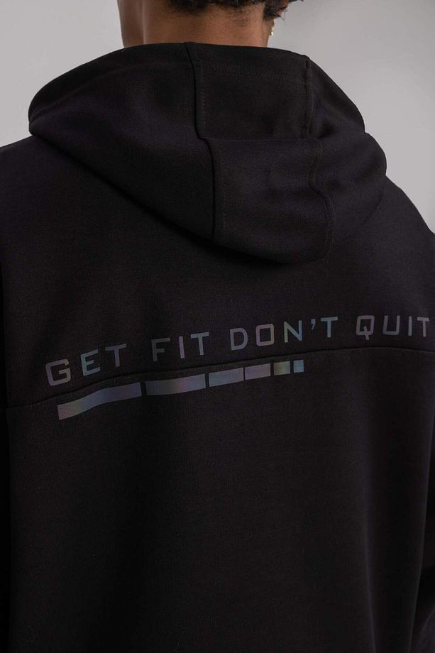 DeFactoFit Oversize Geniş Kalıp Kapüşonlu Baskılı Cepli Sporcu Sweatshirt B4770AX24SP - 7