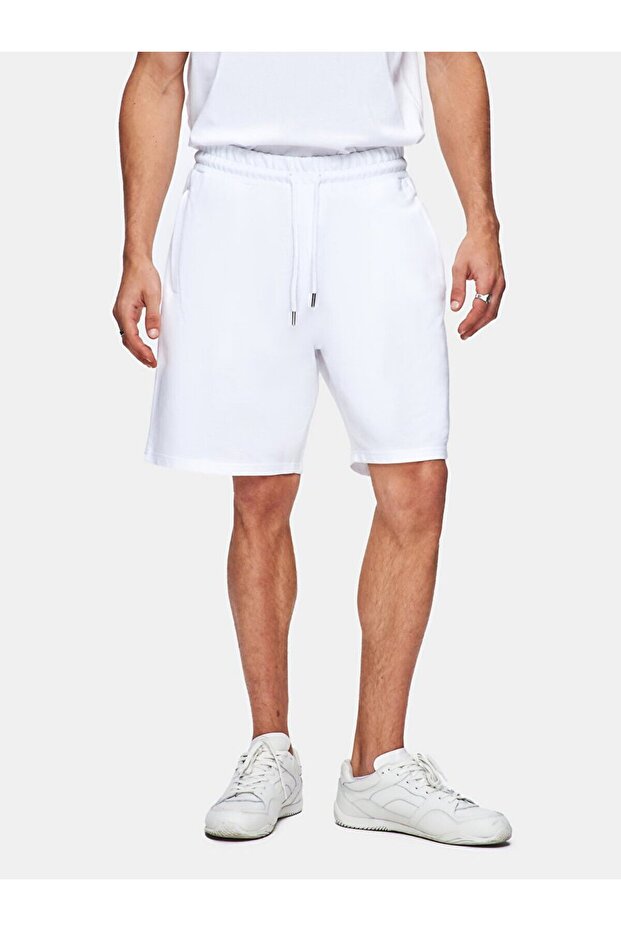 Baskılı Relaxed Mini Beyaz Şort - 2