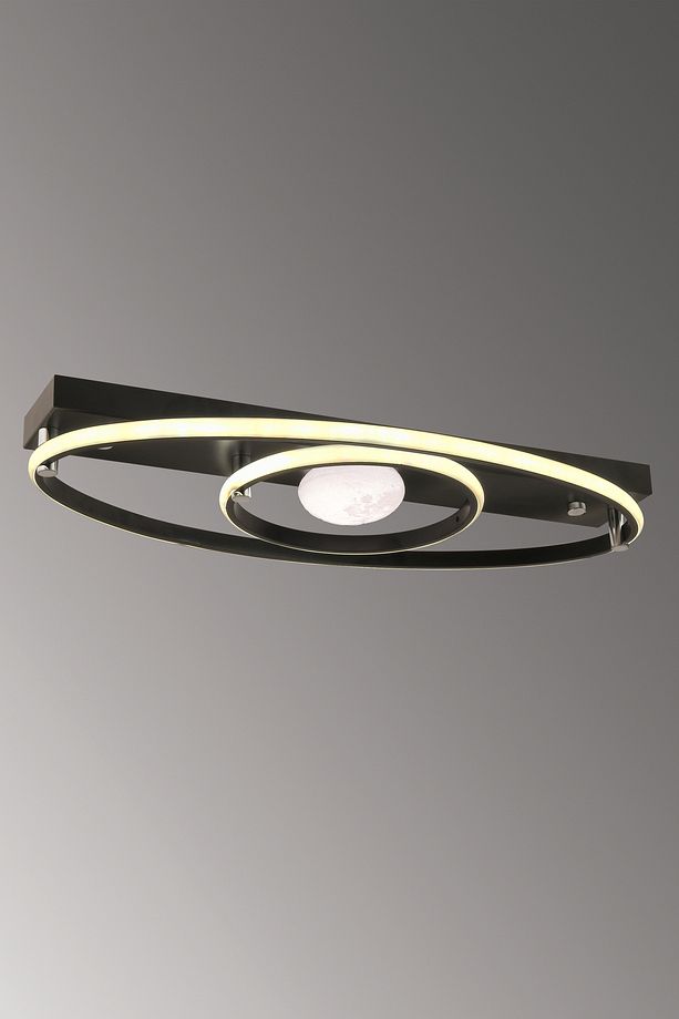 Parma 60 Cm Ay Figürlü Led Avize 3 Renk Işık Modlu (BEYAZ SARI GÜN IŞIĞI) Mutfak Yatak Odası Salon - 3