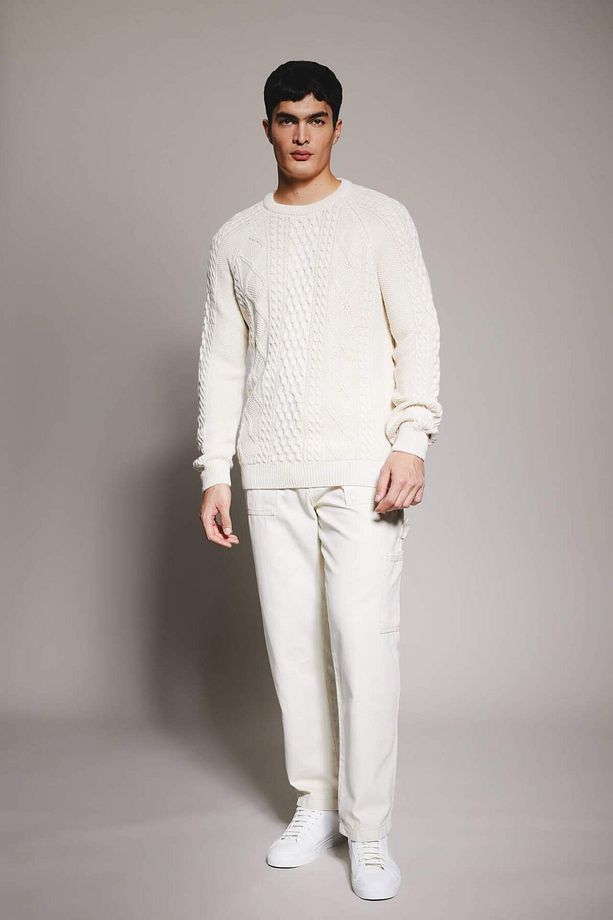 Yazlık Kanvas Pantolon Straight Fit Normal Kalıp Normal Bel Boru Paça Basic Düz Cepli B2156AX24SP - 3