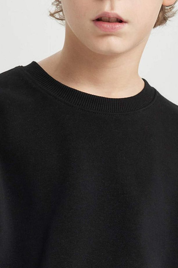 Erkek Çocuk Bisiklet Yaka Basic Düz Sweatshirt B7097A824SP - 5