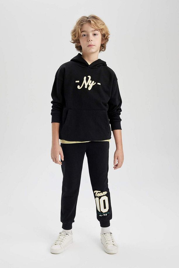 Erkek Çocuk Oversize Geniş Kalıp Kapüşonlu Sırt Baskılı Sweatshirt B6135A824SP - 4