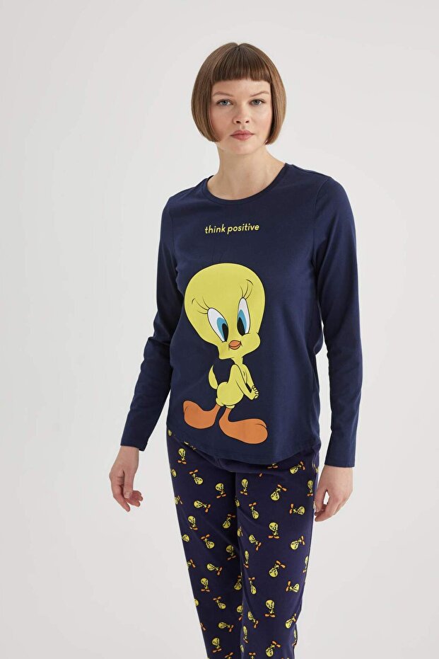 Fall in Love Looney Tunes Regular Fit Uzun Kollu Pijama Takımı B5829AX23WN - 4