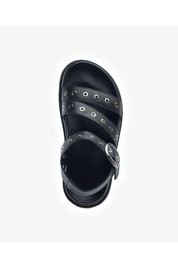 Kadın Siyah Hakiki Deri Sandalet 5Y2CS34470 - 4