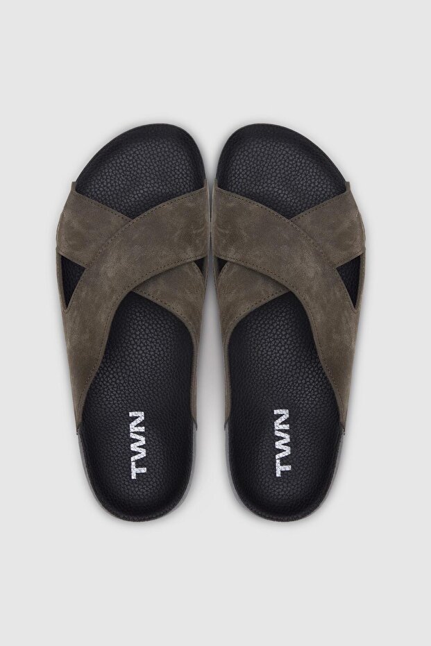 Haki Çapraz Bant Terlik - 3