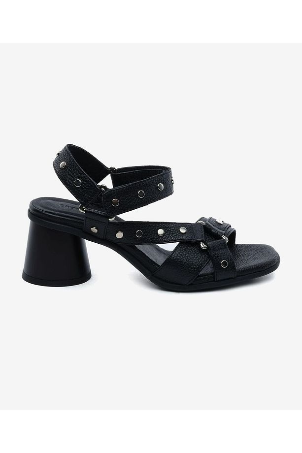 Kadın Siyah Hakiki Deri Topuklu Sandalet 5Y2PS34490 - 1