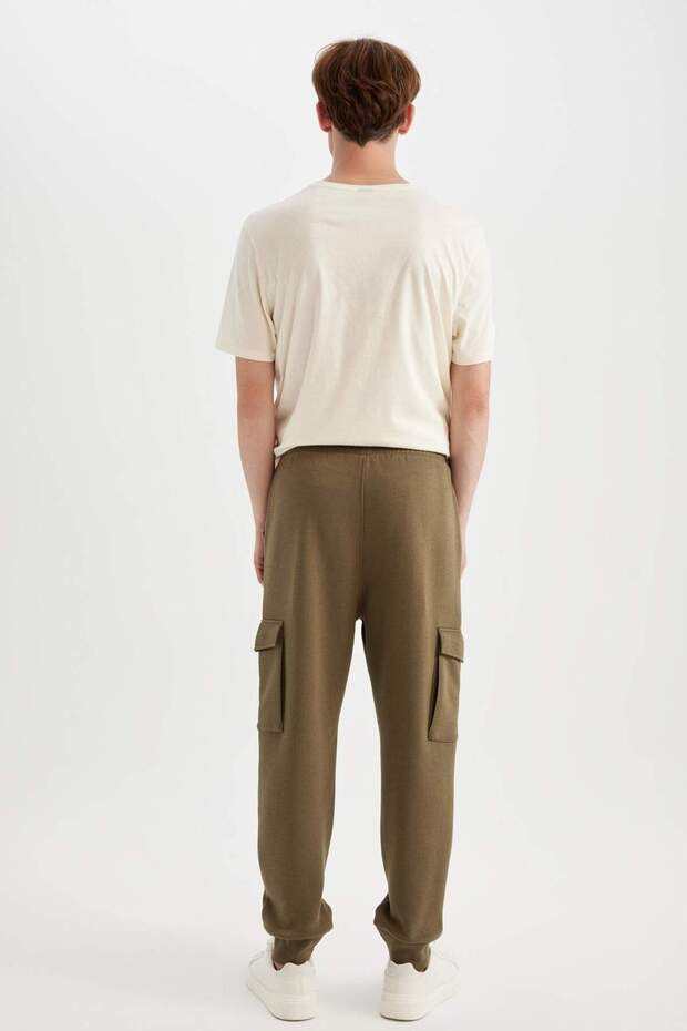 Regular Fit Jogger Eşofman Altı Kargo Cepli Basic Düz Beli Bağcıklı Lastikli Paça Y5533AZ23AU - 7