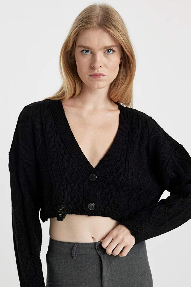 Coool Regular Fit V Yaka Triko Hırka A3286AX23WN - 1