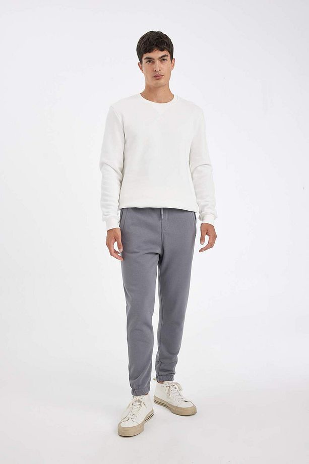 Jogger Eşofman Altı Standart Fit Basic Düz Beli Bağcıklı Lastikli Paça Cepli A6468AX23AU - 4