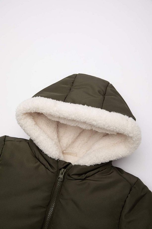 Erkek Bebek Su İtici Polar Asrarlı Kapüşonlu Şişme Mont A2843A523CW - 2