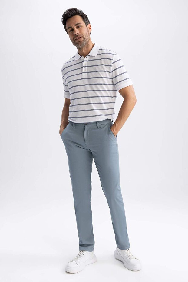 Regular Fit Chino Canvas Trousers Gabardine Pocket Straight Leg T1052Az23Sp