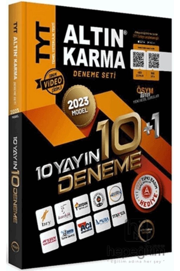 2023 TYT 10 Farklı Yayın 10 Farklı Deneme + Son 1 Yıl Çıkmış Sorular Hediye - 2