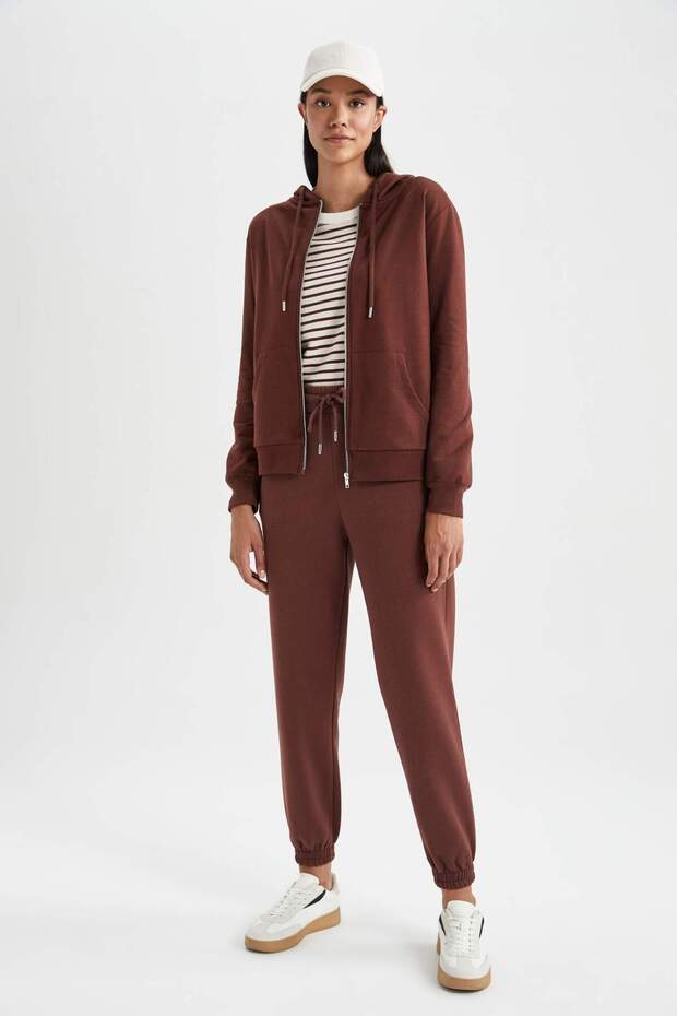 Regular Fit Kapüşonlu Fermuarlı Basic Sweatshirt V2711AZ23AU - 2