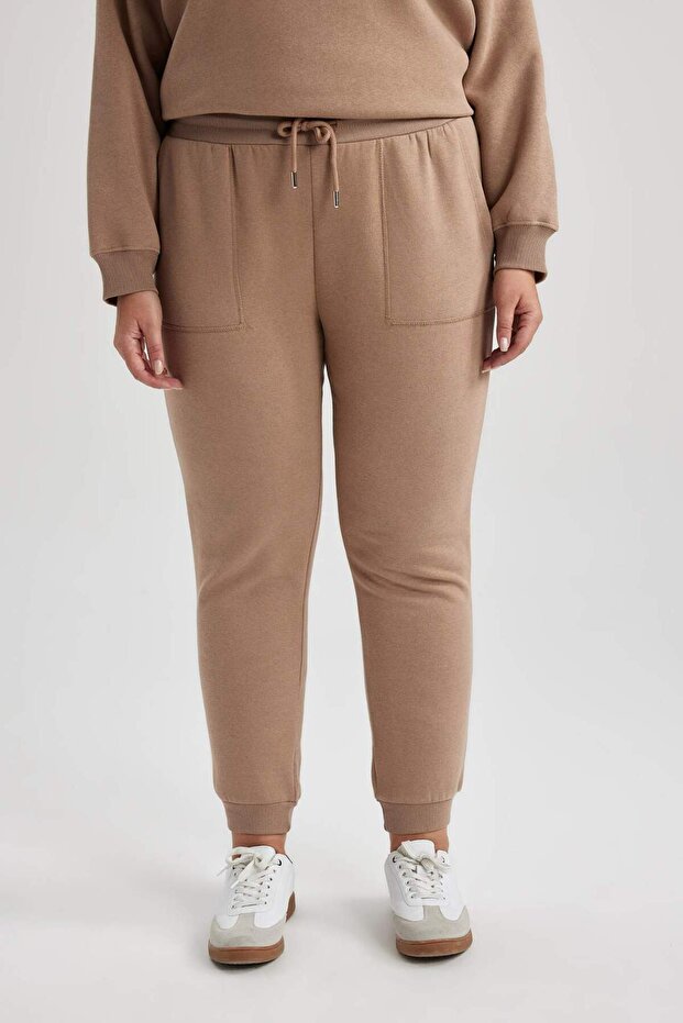 Regular Fit Jogger Kışlık Eşofman Altı Basic Düz Beli Lastikli Bağcıklı Cepli V2699AZ23WN - 8