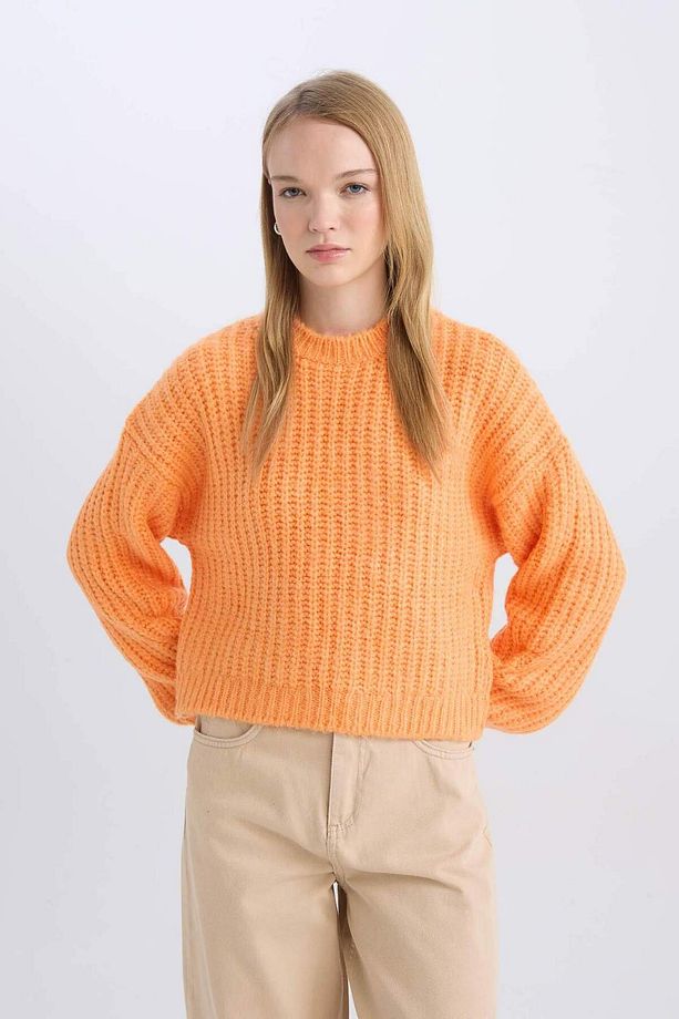 Coool Oversize Geniş Kalıp Bisiklet Yaka Triko Kazak V1811AZ23WN - 7