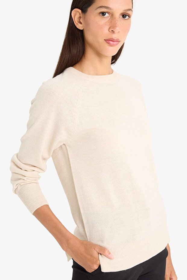 Regular Fit Bisiklet Yaka Basic Kazak I6913AZ23WN - 1