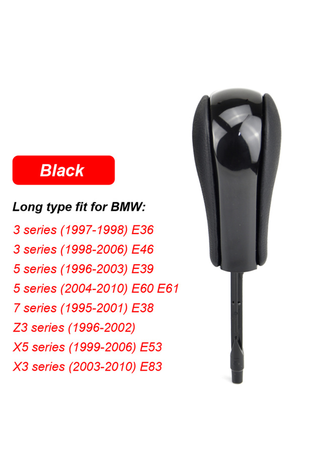 مقبض ناقل حركة أوتوماتيكي طويل باللون الأسود لسيارة BMW E39 E46 E53 E60 E61 E63 E64 E81 E82 E87 E90 E91 E92 - 1