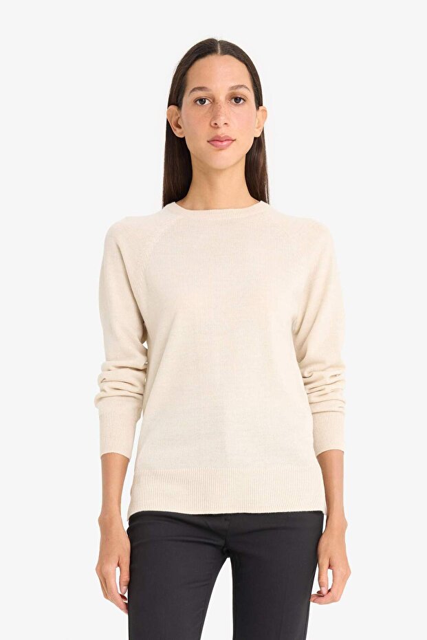 Regular Fit Bisiklet Yaka Basic Kazak I6913AZ23WN - 3