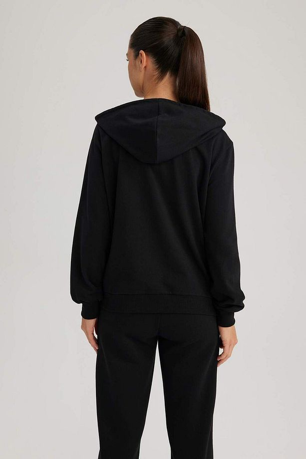 Regular Fit Kapüşonlu Basic Düz Fermuarlı Sweatshirt Y1502AZ23AU - 6